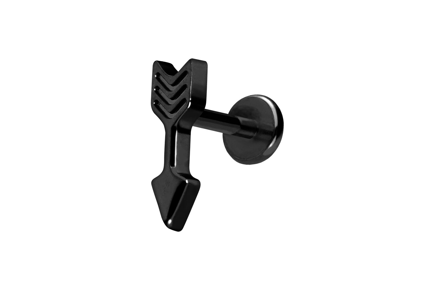 Titan Labret Piercing mit Push Fit PFEIL